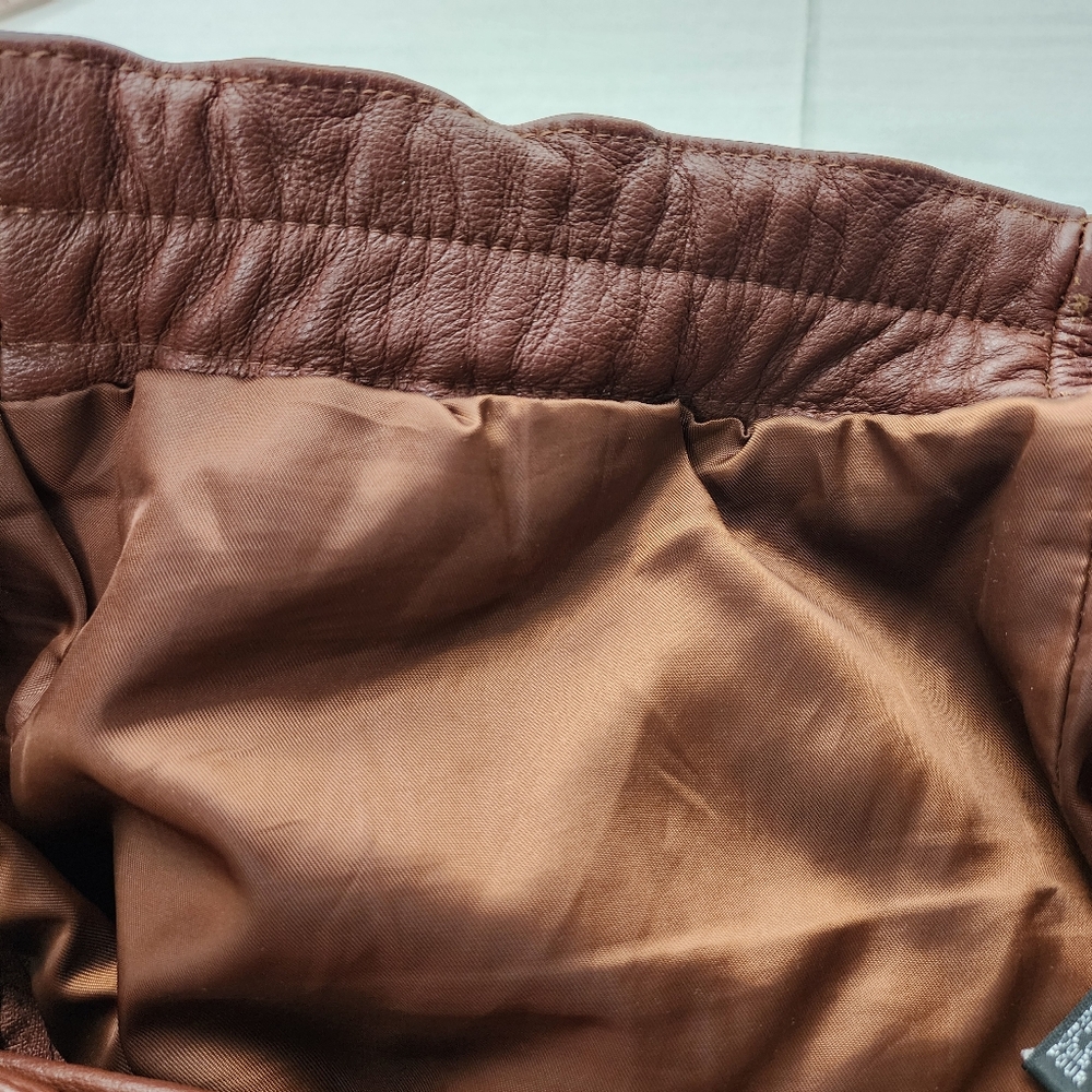 Spiegal Cognac Brown Real Leather Straight Maxi Skirt - Picture 11 of 17